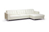 Image of Baxton Studio Babbitt Ivory Leather Modern Sectional Sofa Living Room Furniture 1365-8143-sofa/RFC
