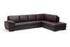 Image of Baxton Studio Diana Dark Brown Sofa/Chaise Sectional Living Room Furniture 625-M9805-Sofa/lying-Leather/Match (M)