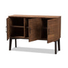 Image of Baxton Studio Selena Mid-Century Modern Brown Wood 3-Door Sideboard Buffet Selena-Caramel/Brown-Buffet