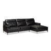 Image of Baxton Studio Rabbie Modern and Contemporary Leather Right Facing Chaise 2-Piece Sectional Sofa Living Room Furniture 5390-Black-RFC