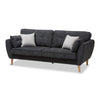 Image of Baxton Studio Miranda Mid-Century Modern Fabric Upholstered Sofa and Sectional Living Room Furniture R2006-Dark Grey-SF