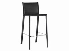Baxton Studio Crawford Leather Counter Height 24 Bar Stool (set of 2) Bar Furniture ALC-1822A-65 Black