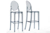 Image of Baxton Studio Infinity Clear Plastic Contemporary Bar Stool Bar Furniture BS-448A