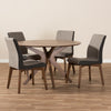 Image of Baxton Studio Kimberly Mid-Century Modern Walnut Wood Round 5-Piece Dining Set Kimberly-Brown/Walnut 5PC Dining Set