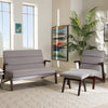 Image of Baxton Studio Vino Mid-Century Modern Walnut Wood Grey Fabric LB159-Grey/Walnut 3PC Set