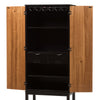 Image of Baxton Studio Marya Mid-Century Modern Dark Brown And Walnut Two-Tone Solid Rubberwood MDF Veneered Wine Cabinet Bar Furniture RT451-OCC-2CTN