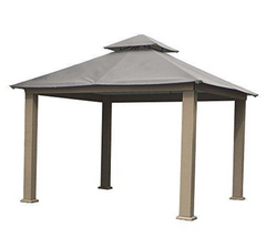 ACACIA 14 Ft. x 14 Ft. Aluminum Gazebo Color: Mist Gray