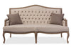 Image of Baxton Studio Oliver French Provincial Style Weathered Oak Wood Beige Fabric Button-tufted Upholstered 3-seater Sofa Living Room Furniture ASS560Mi-CG4