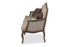 Image of Baxton Studio Oliver French Provincial Style Weathered Oak Wood Beige Fabric Button-tufted Upholstered 3-seater Sofa Living Room Furniture ASS560Mi-CG4