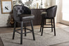 Image of Baxton Studio Avril Modern and Contemporary Faux Leather Tufted Swivel Barstool with Nail heads Trim (Set of 2) Bar Furniture BBT5210A1-BS