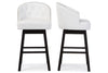 Image of Baxton Studio Avril Modern and Contemporary Faux Leather Tufted Swivel Barstool with Nail heads Trim (Set of 2) Bar Furniture BBT5210A1-BS