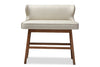 Image of Baxton Studio Gradisca Modern and Contemporary Light Beige Fabric Button-tufted Upholstered Bar Bench Banquette Bar Furniture BBT5218