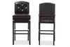 Image of Baxton Studio Ginaro Modern and Contemporary Faux Leather Button-tufted Upholstered Swivel Bar Stool (Set of 2) Bar Furniture BBT5220