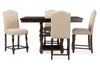 Image of Baxton Studio Zachary Chic French Vintage Oak Brown 5-Piece Square Counter Pub Set Bar Furniture DC18836P 5PC Pub Set