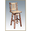 Image of Montana Woodworks Glacier Country Log Barstool With Swivel Seat MWGCBSWSNR