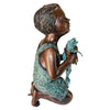 Image of Design Toscano New Friend, Boy with Frog Cast Bronze Garden Statue AS26040