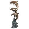 Image of Design Toscano Triple Leaping Dolphins Cast Bronze Garden Statue AS23142