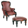 Image of Design Toscano Victorian Rococo Faux Leather Wing Chair and Ottoman AF791123