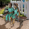 Image of Design Toscano Read to Me, Boy and Girl on BenchCast Bronze Garden Statue PN7303