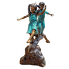 Image of Design Toscano The Adventure, Boy and Girl on Log Cast Bronze Garden Statue PN7064