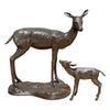 Image of Design Toscano Standing Mother Doe and Baby Fawn Deer Cast Bronze Garden Statue Set AS9223681