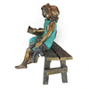 Image of Design Toscano Read to Me, Boy and Girl on BenchCast Bronze Garden Statue PN7303