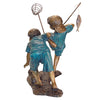 Image of Design Toscano Double Trouble Fishing Boys Cast Bronze Garden Statue PN7504