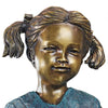 Image of Design Toscano Sitting Savannah, Girl with Dog Cast Bronze Garden Statue PN6341