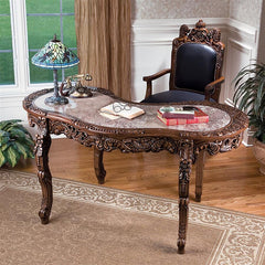 Design Toscano The Mountbatten Hardwood and Solid Marble Desk AE2401