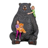 Image of Design Toscano Sitting Pretty Oversized Black Bear Statue with Paw Seat NE867226