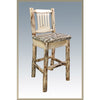 Image of Montana Woodworks Log Barstool with Back MWBSWNR