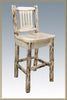 Image of Montana Woodworks Log Barstool with Back MWBSWNR