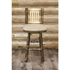 Image of Montana Woodworks Glacier Country Log Barstool With Swivel Seat MWGCBSWSNR