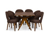 Image of Baxton Studio Lucas Mid-Century Style "Walnut" Brown 7-Piece Dining Set Dining Room RT323-7PC Dining Set