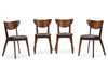 Image of Baxton Studio Sumner Mid-Century Style "Walnut" Brown 5-Piece Dining Set Dining Room RT331-TBL-CHR