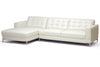 Image of Baxton Studio Babbitt Ivory Leather Modern Sectional Sofa Living Room Furniture 1365-8143-sofa/RFC