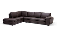 Baxton Studio Diana Dark Brown Sofa/Chaise Sectional Living Room Furniture 625-M9805-Sofa/lying-Leather/Match (M)