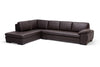 Image of Baxton Studio Diana Dark Brown Sofa/Chaise Sectional Living Room Furniture 625-M9805-Sofa/lying-Leather/Match (M)
