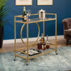 Image of Sauder 417828 International Lux Bar Cart, Glass/Satin Gold Finish