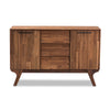 Image of Baxton Studio Sierra Mid-Century Modern Brown Wood 3-Drawer Sideboard Sierra-Rain Oak-Board