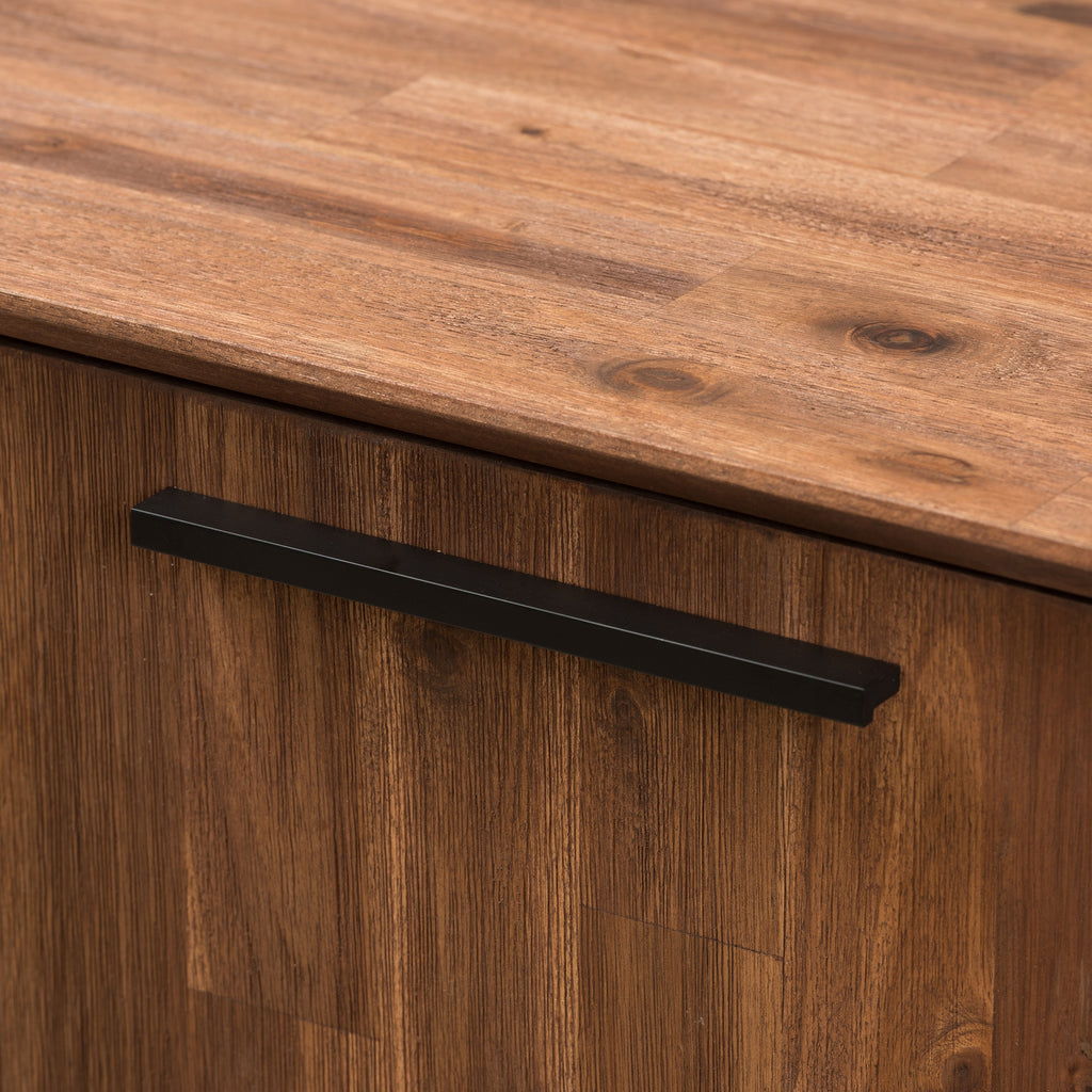 Baxton Studio Sierra Mid-Century Modern Brown Wood 3-Drawer Sideboard Sierra-Rain Oak-Board