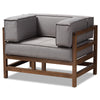 Image of Baxton Studio Shaw Mid-Century Modern Grey Fabric Upholstered Walnut Wood Armchair Living Room Furniture BBT8033-1-CC-Grey-XD45