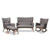 Image of Baxton Studio Waldmann Mid-Century Modern Grey Fabric Upholstered Livingroom Set Living Room Furniture BBT5303-Grey-3PC-Set
