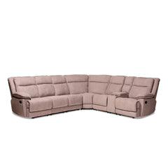 Baxton Studio Sabella Modern and Contemporary 7-Piece Reclining Sofa and Sectional Living Room Furniture RX038A-Brown-SF