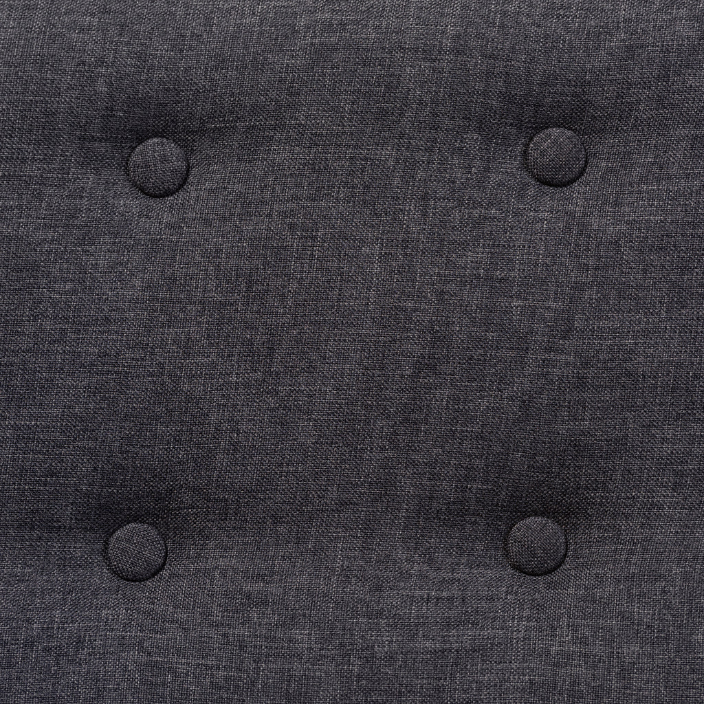 Baxton Studio Harper Mid-Century Modern Dark Grey Fabric Upholstered Walnut Wood Button-Tufted 3-Piece Sofa Set 809-Dark-Grey-3PC-Set