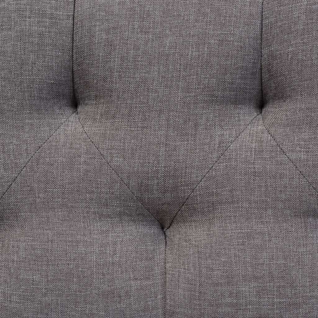 Baxton Studio Virginia Mid-Century Modern Light Grey Fabric Upholstered Walnut Wood Button-Tufted 2-Piece Living Room Sofa Set 810-Light-Grey-2PC-Set