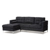 Image of Baxton Studio Mireille Modern and Contemporary Fabric Upholstered Sectional Sofa Living Room Furniture R7860-Dark Gray-LFC