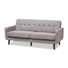 Baxton Studio Carina Mid-Century Modern Fabric Upholstered Sofa and Sectional Living Room Furniture R2017-Dark Grey-SF