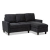 Image of Baxton Studio Greyson Modern And Contemporary Fabric Upholstered Reversible Sectional Sofa Living Room Furniture R9002-Dark Grey-Rev-SF
