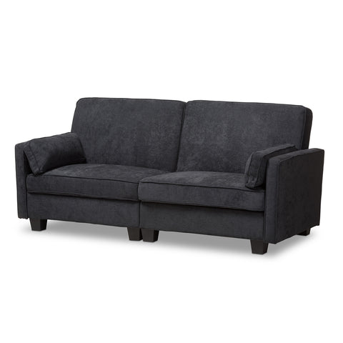 Baxton Studio Felicity Modern and Contemporary Fabric Upholstered Sleeper Sofa and Sectional Living Room Furniture R9003-Dark Gray-SF